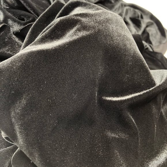 JENNY YOO Ellis Black Velvet Stretchy Long Bridesmaid Winter Wedding Gown Dress - Picture 11 of 15